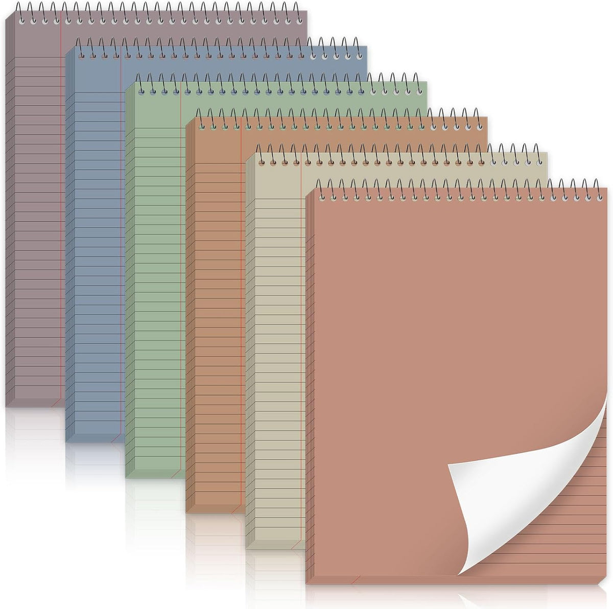 gisgfim 6Pcs Boho Top Spiral Notebooks 8.5x11 College Ruled Steno Pads