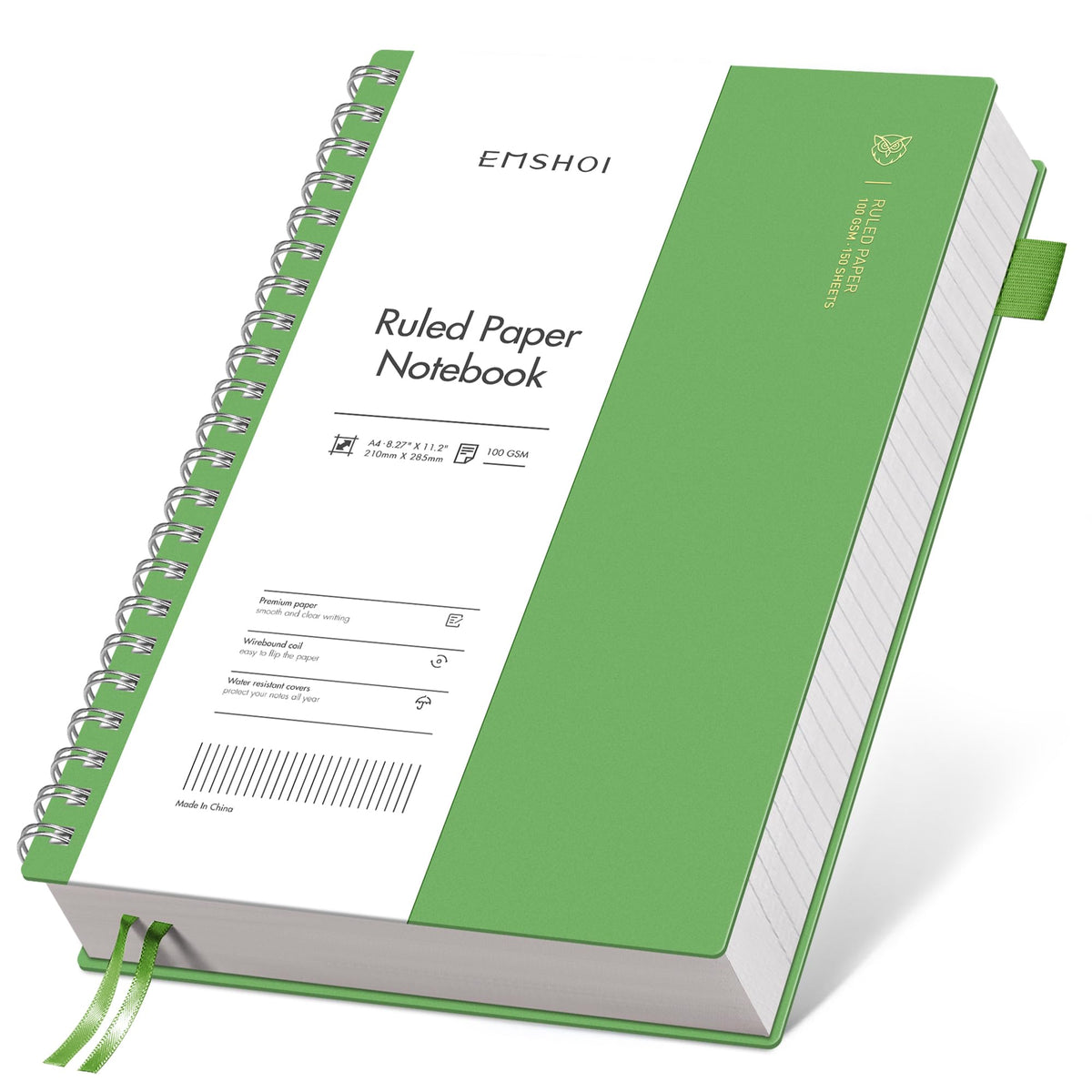 EMSHOI Lined Spiral Journal Notebook, 300 Pages, A5 Size (5.7'' x 8.2'')