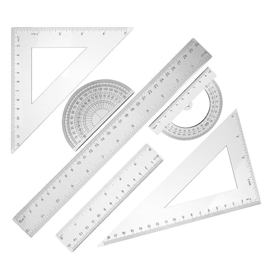 2 Sets Geometry Ruler Set with Protractor, Ps Drafting Tools