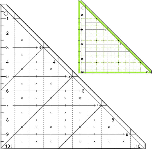 2 Pcs Triangle Quilting Ruler Folded Corner Clipper 45 Degree Quilting