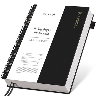 EMSHOI Lined Spiral Journal Notebook, 300 Pages, A5 Size (5.7'' x 8.2'')