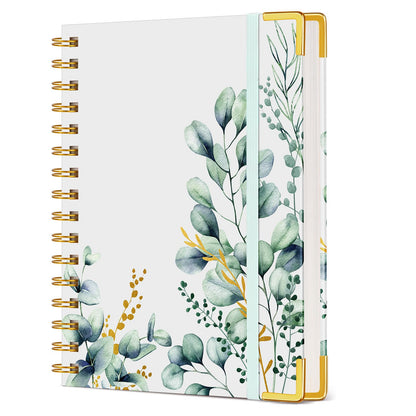 Cute Spiral Notebook Journal for Women, 200 Pages Lined Notebooks 8.5” x 11”, A4 Large Hardcover Spiral Journals with 100 GSM Thick Paper, College Ruled Notebook for Writing Work School, Orange Floral