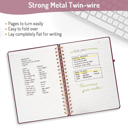 Forvencer Lined Spiral Journal Notebook with 300 Numbered Pages, B5