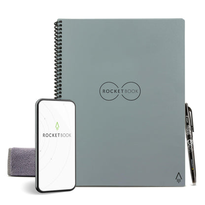 Rocketbook Core Reusable Smart Notebook, Letter Size 8.5x11, Black