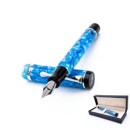 Conklin Duragraph Fountain Pen Ice Blue - Fine Nib, Elegant Writing Instrument with Cool Blue Finish