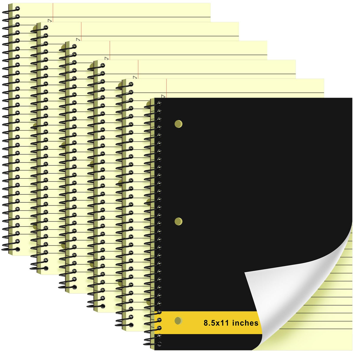 Resurhang 6 Pcs Top Spiral Notebooks,8.5 x 11 Inches,No Holes,White