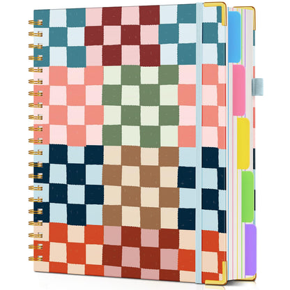 Large Spiral Notebook Journal 8.5"x11" with Divider Tabs, 300 Pages 5 Subject Notebooks for Work School, Cute Lined Journal for Women, A4 Hardcover Spiral Notebook College Ruled，ColorfulTreeofLife