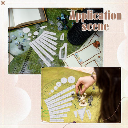 BENECREAT 17PCS Objective Point Markers, Acrylic Ruler Objective Makers Set, Round Objective Marker Gaming Accessory, War Games Measuring Ruler for Tabletop Wargames Templates Set (White)
