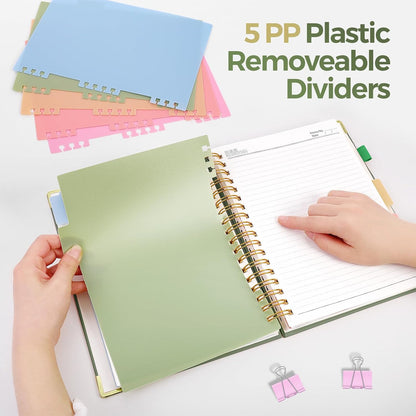 SKYDUE 5 Subject Notebook with Dividers and Tabs, Notebooks for Work