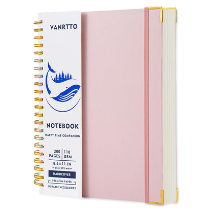 VANRTTO Hardcover College Ruled Spiral Notebook 8.5x11 IN A4 for Work Green