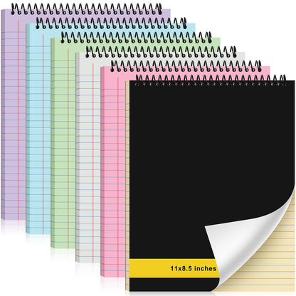 Resurhang 6 Pcs Top Spiral Notebooks,8.5 x 11 Inches,No Holes,White
