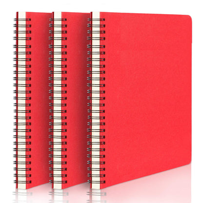 EUSOAR Spiral Ruled Notebook, A5 3packs 5.5"X8.3" 120 Pages Lined Travel Writing Notebooks Journal, Memo Notepad Sketchbook, Office Business Subject Diary Ruled Spiral Book Journal-Coffee Cover