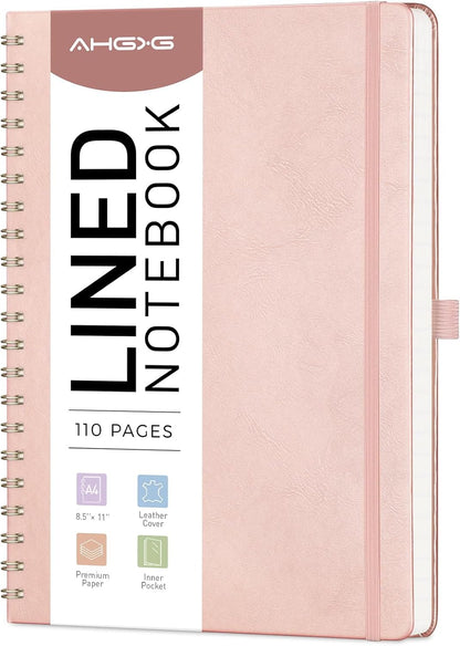 AHGXG Lined Spiral Journal Notebook, 110 Pages, A4 (8.5" x 11")