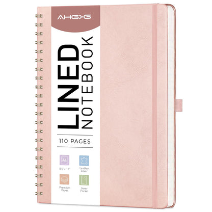 AHGXG Lined Spiral Journal Notebook, 110 Pages, A4 (8.5" x 11")