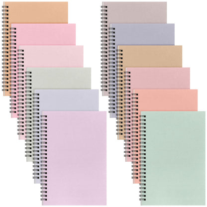 Fuutreo 12 Pcs Spiral Notebook for Work, 8.3 x 5.7 Candy Color, Classic