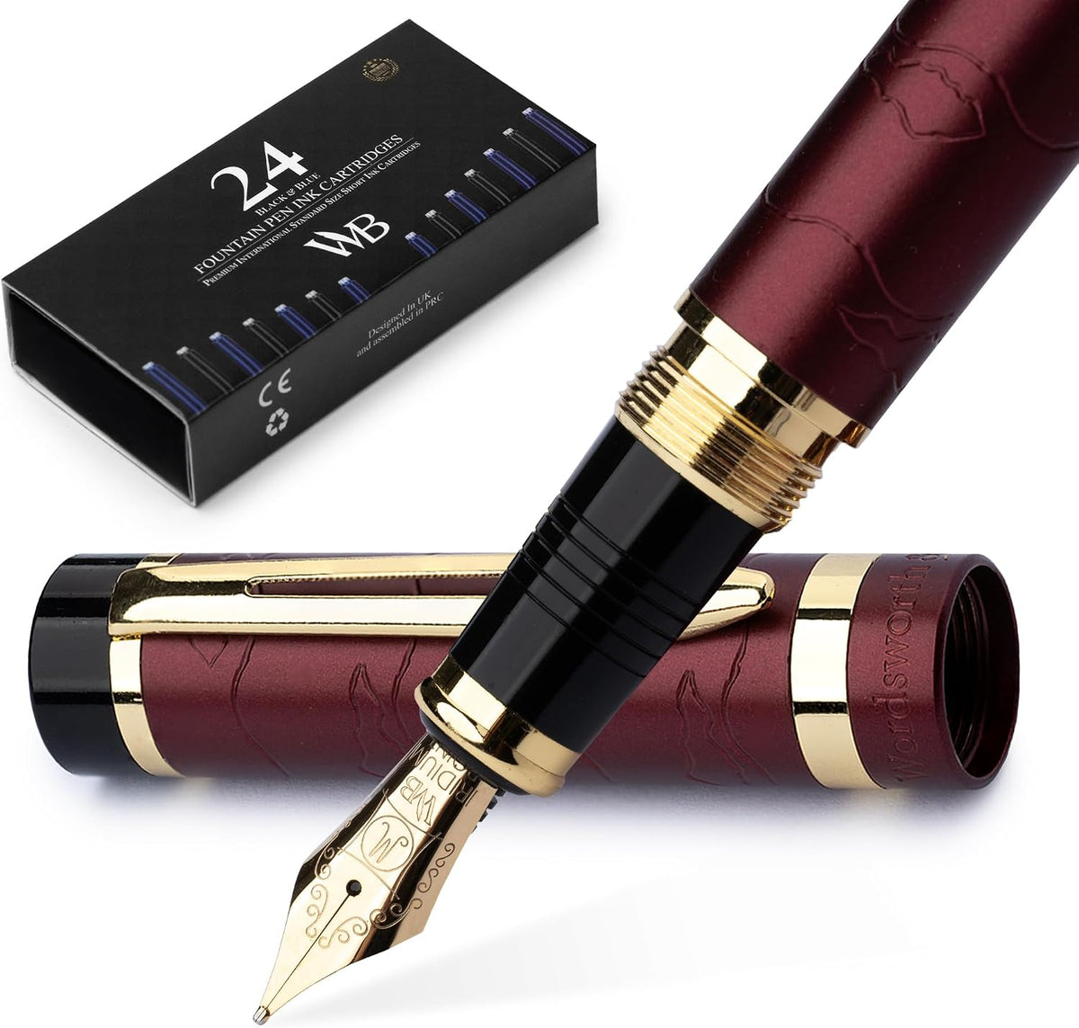 Wordsworth & Black Primori Luxury Fountain Pen Set for Writing, Medium Nib