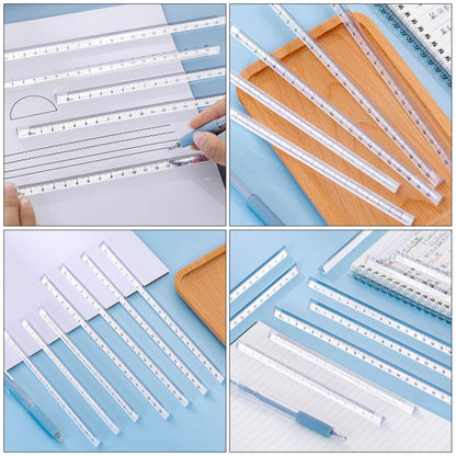 Triangular Ruler 20cm 10 Piece Plastic Set for Drafting Practice