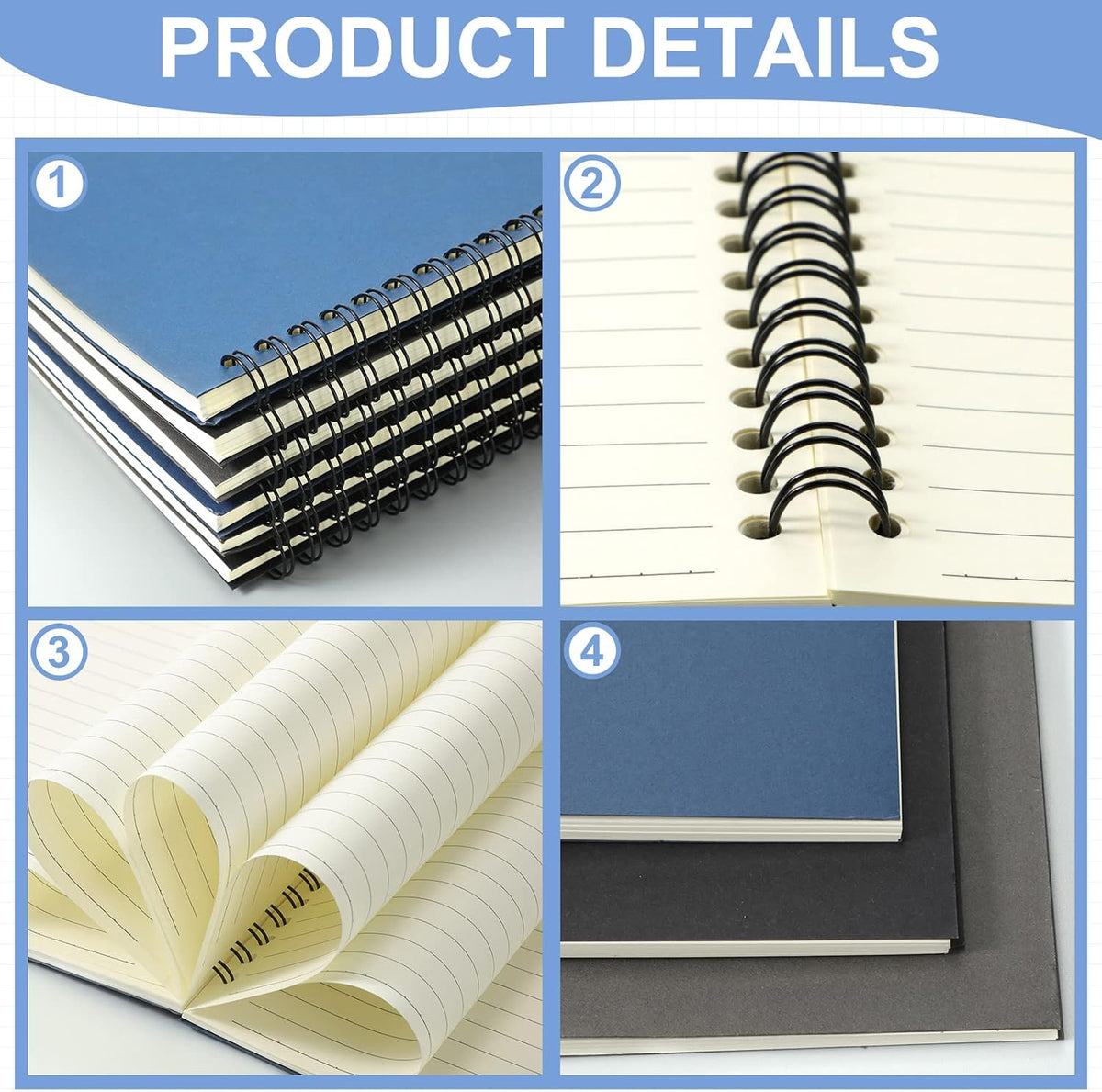 Epakh 18 Pack A5 Spiral Notebooks Ruled, Kraft Hardcover, 5.5 X 8.3 Inch