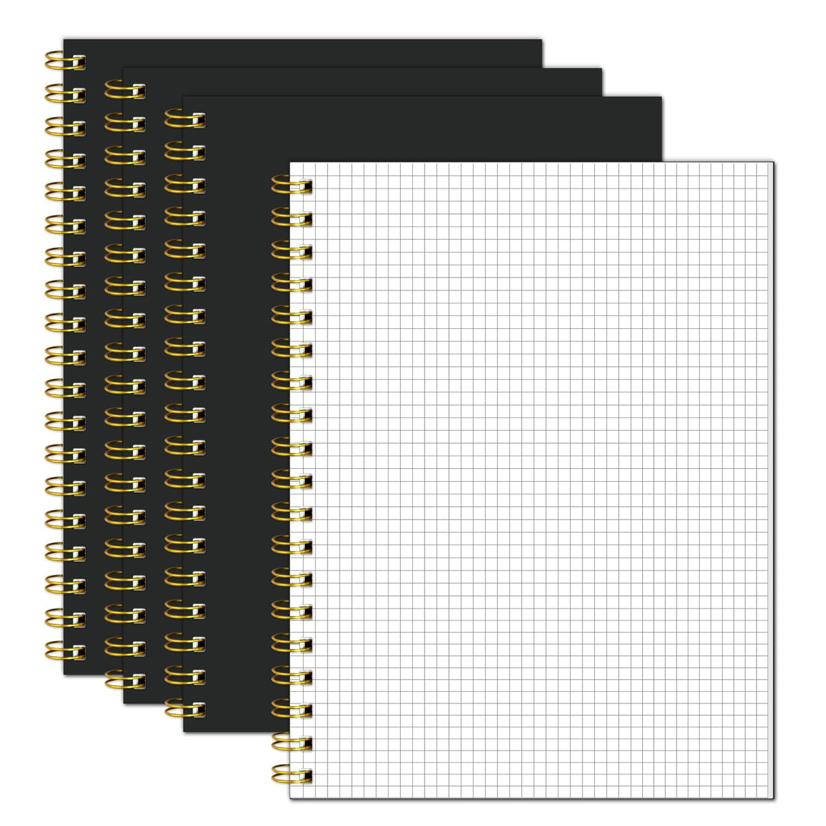 Lined Spiral Notebook B5 Hardcover Black Journal 100GSM 7x10