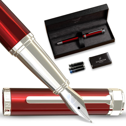 Luxury Fountain Pen Set for Writing, Refillable Ink Converter, Gift Box