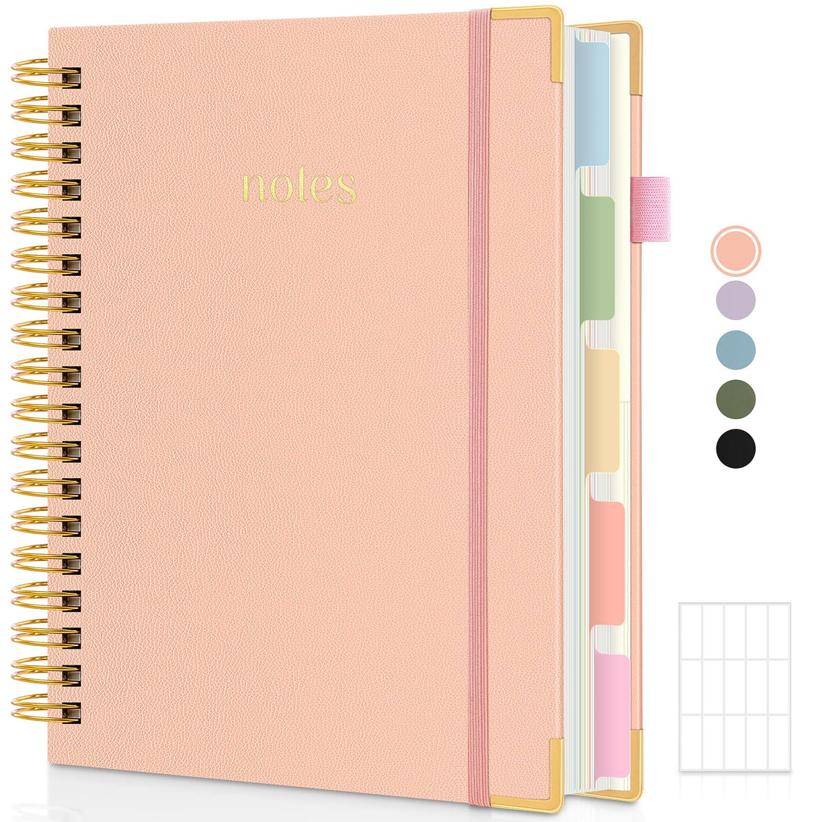 SKYDUE 5 Subject Notebook with Dividers and Tabs, Notebooks for Work