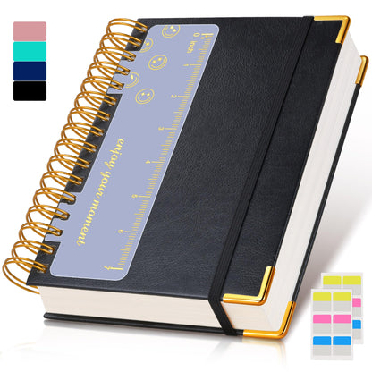 Spiral Notebook Journal 8.5” x 11”, 300 Pages Hardcover Leather Lined Journals for Women Men, A4 Large College Ruled Notebooks with 100 GSM Thick Paper, Spiral Journal for Writing Work School, Purple