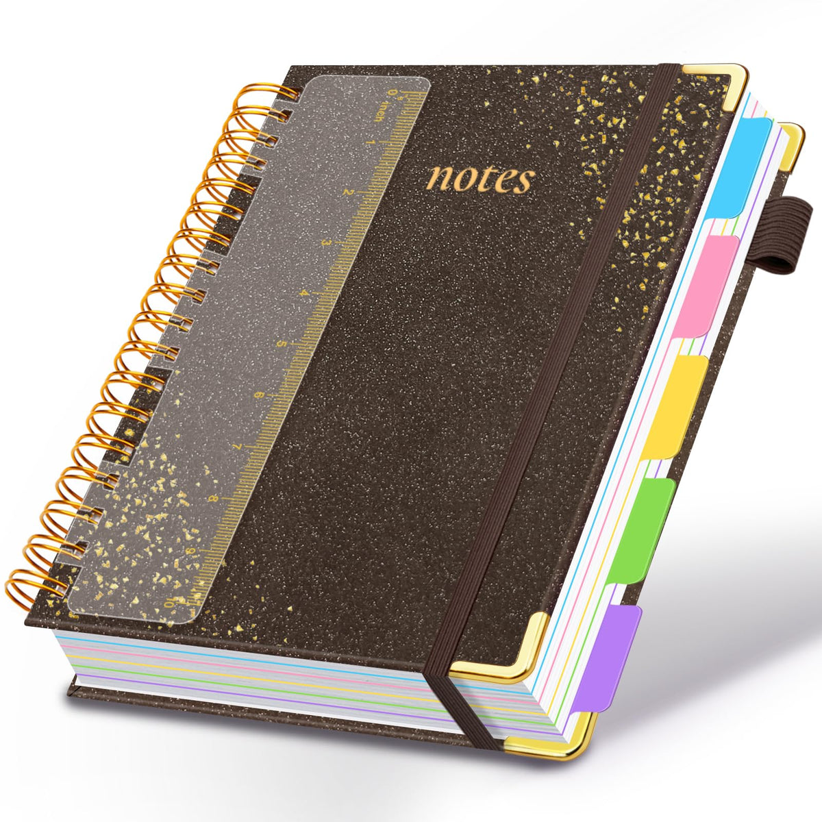 Hardcover Spiral Notebook with Tabs & Dividers, 8"x10" 5 Subject