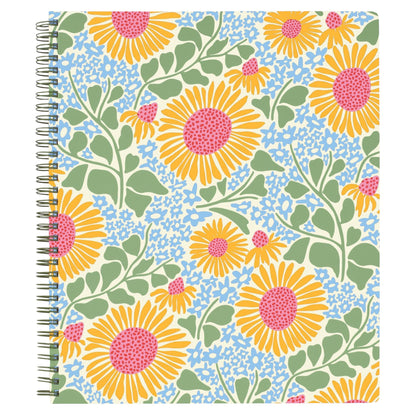 Steel Mill & Co. Cute Floral Large Spiral Notebook, Orange Flower