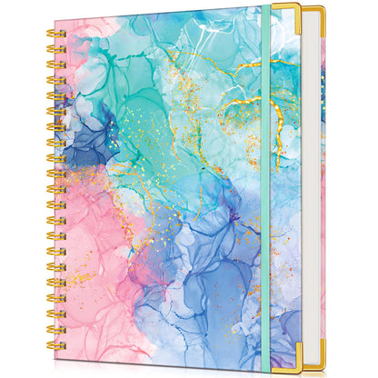Lined Spiral Notebook Journal for Women, 200 Pages Aesthetic Notebooks 8.5” x 11”, A4 Large Hardcover Spiral Journals with 100 GSM Thick Paper, Cute College Ruled Notebook for Writing Work School, Colorful Botanicals