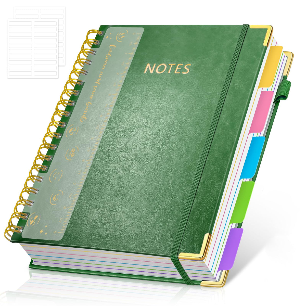 Hardcover Multi Subject Spiral Notebook with Tabs, Large B5 for Work