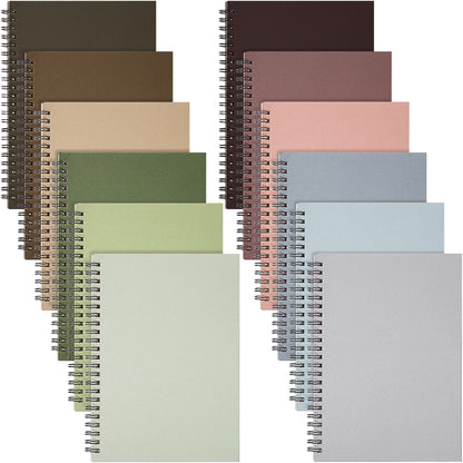 Fuutreo 12 Pcs Spiral Notebook for Work, 8.3 x 5.7 Candy Color, Classic