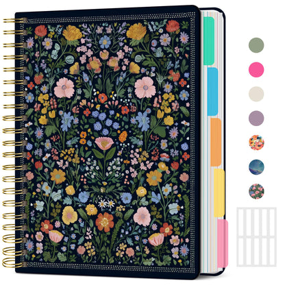 Taja Spiral Notebooks for Work 5 Subject Notebook with Removable Dividers