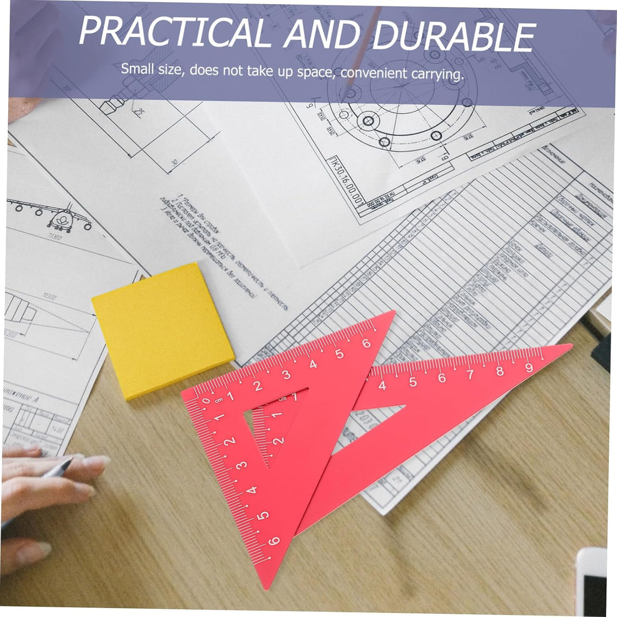 Aluminum Alloy Metal Geometry Set, Ruler Kit for Drafting