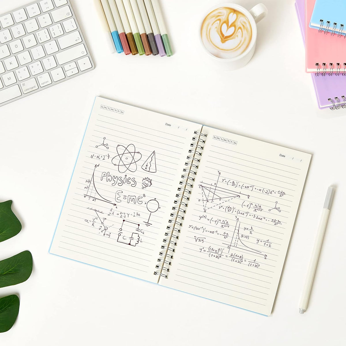 3 Pack Spiral Notebook Wide Ruled A5 Size 5.8"x8.3"