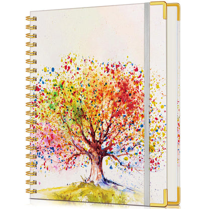 Lined Spiral Notebook Journal for Women, 200 Pages Aesthetic Notebooks 8.5” x 11”, A4 Large Hardcover Spiral Journals with 100 GSM Thick Paper, Cute College Ruled Notebook for Writing Work School, Colorful Botanicals