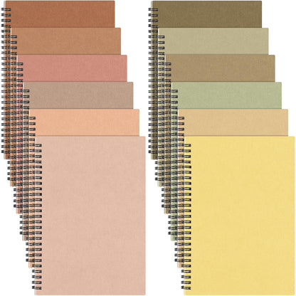 Fuutreo 12 Pcs Spiral Notebook for Work, 8.3 x 5.7 Candy Color, Classic