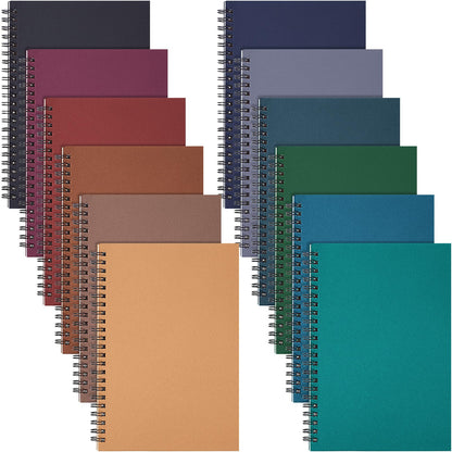 Fuutreo 12 Pcs Spiral Notebook for Work, 8.3 x 5.7 Candy Color, Classic