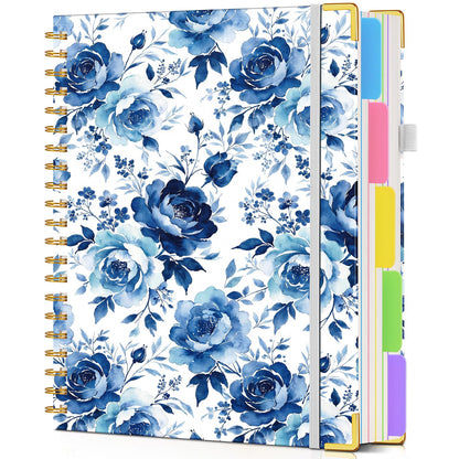 Large Spiral Notebook Journal 8.5"x11" with Divider Tabs, 300 Pages 5 Subject Notebooks for Work School, Cute Lined Journal for Women, A4 Hardcover Spiral Notebook College Ruled，ColorfulTreeofLife