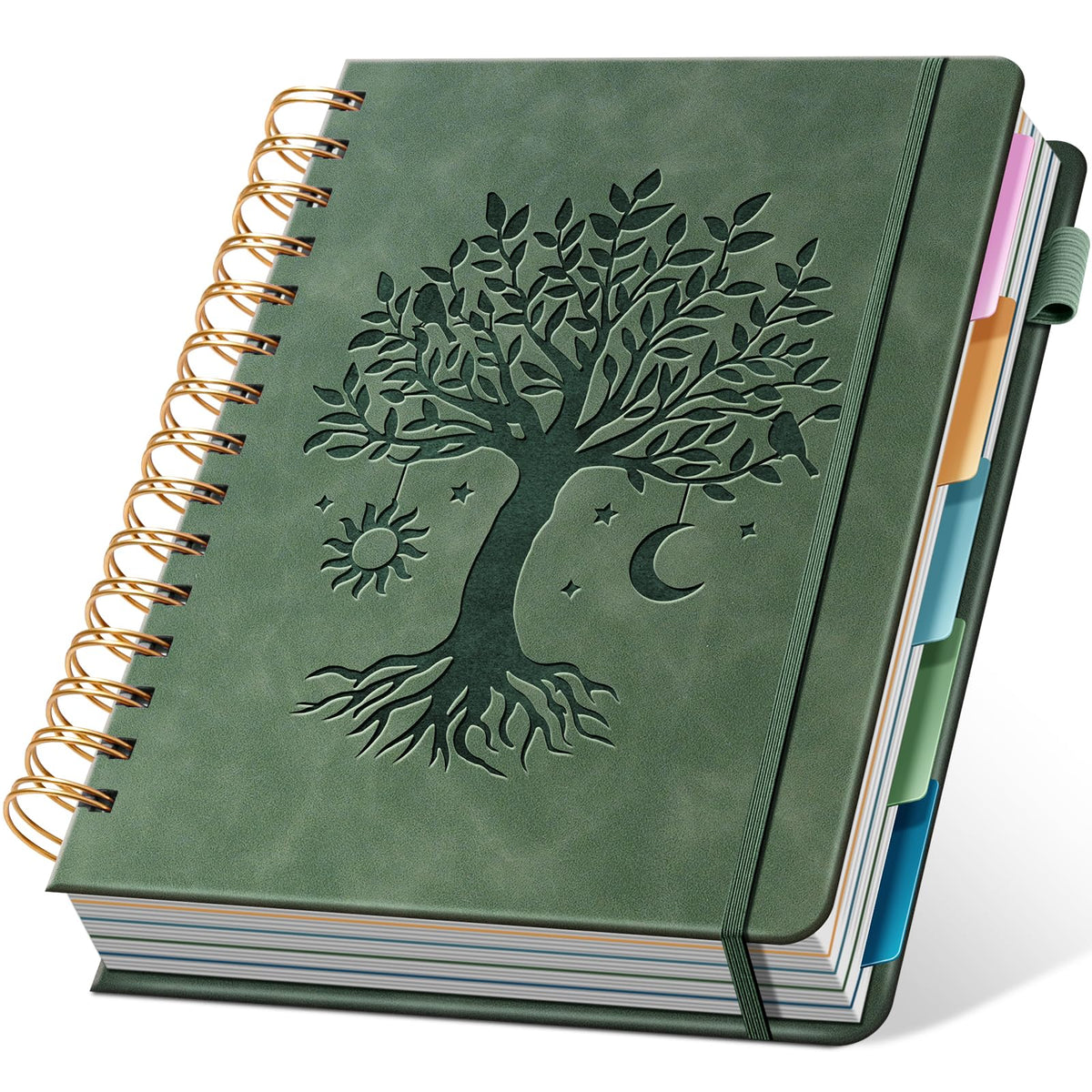 Ovesmusl 5-Subject Hardcover Spiral Notebook, 8.5" x 11", College Ruled