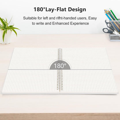 RETTACY Graph Grid Paper Notebook, 160 Pages per Pack, A5 (5.7'' × 8.3'')