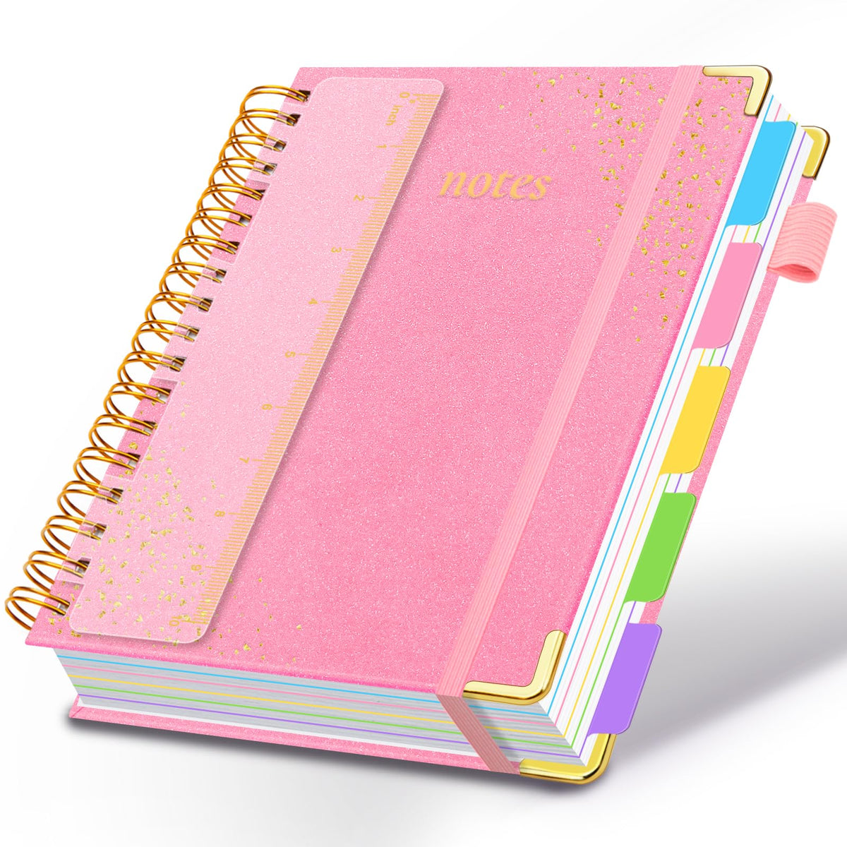 Hardcover Spiral Notebook with Tabs & Dividers, 8"x10" 5 Subject