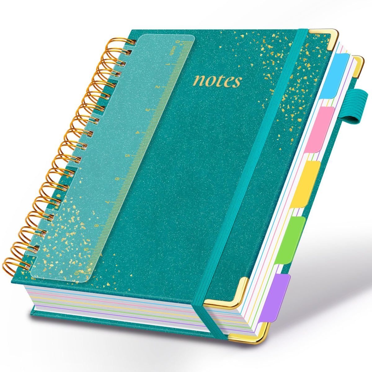 Hardcover Spiral Notebook with Tabs & Dividers, 8"x10" 5 Subject