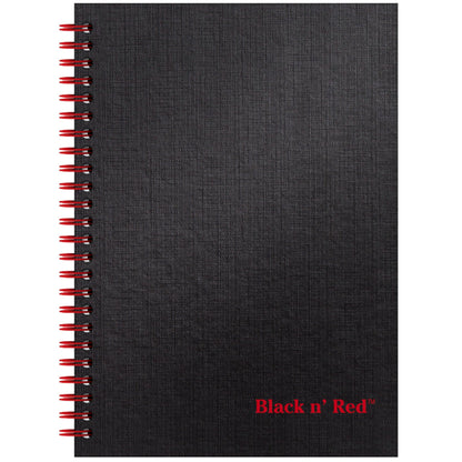 Black n' Red Notebooks, Business Journals, 3 Pack, 11" x 8-1/2", 70 Sheets, Ruled, Optik Paper, Scribzee App, Hardcover, Wirebound, Black (400123488)