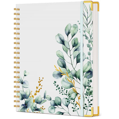 Cute Spiral Notebook Journal for Women, 200 Pages Lined Notebooks 8.5” x 11”, A4 Large Hardcover Spiral Journals with 100 GSM Thick Paper, College Ruled Notebook for Writing Work School, Orange Floral