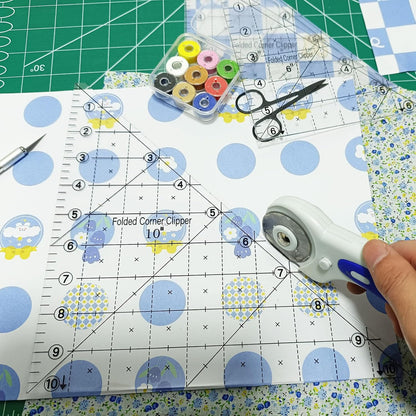6 Pieces Folded Corner Ruler 6 8 10 Inch Quilting Template Triangle Ruler, 45 Degree Acrylic Triangle Quilt Template, Sewing Templates for Sewing Cutting Cutter Tools, Transparent