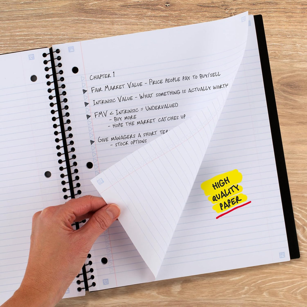 Five Star Advance Spiral Notebooks + Study App, 2 Pack, 1 Subject, College Ruled Paper, 11" x 8-1/2", 100 Sheets, With Spiral Guard and Movable Dividers, Black, Pacific Blue (820112)