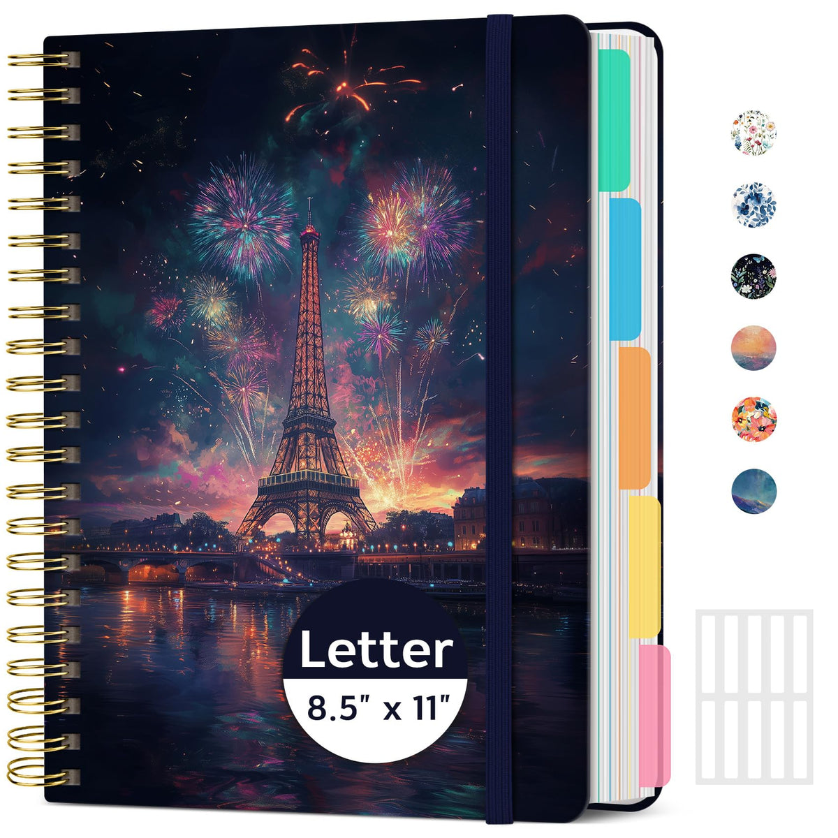 Taja Spiral Notebooks for Work 5 Subject Notebook with Removable Dividers