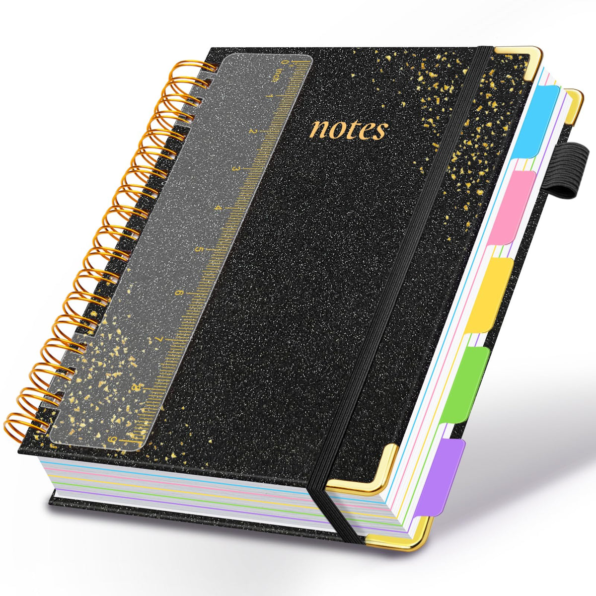 Hardcover Spiral Notebook with Tabs & Dividers, 8"x10" 5 Subject