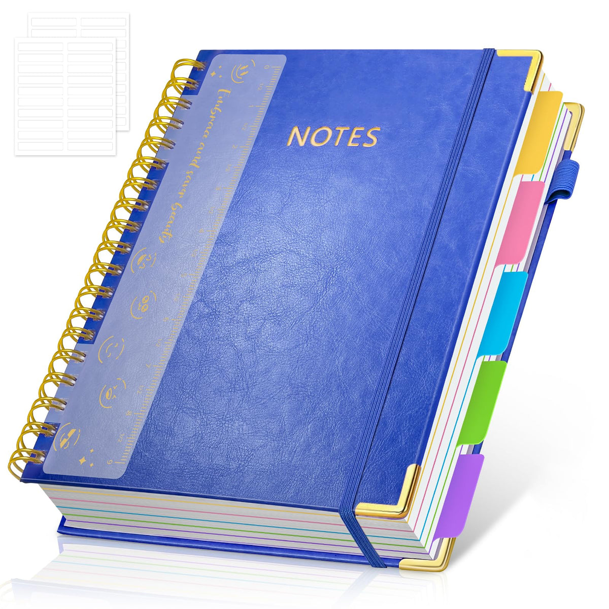 Hardcover Multi Subject Spiral Notebook with Tabs, Large B5 for Work
