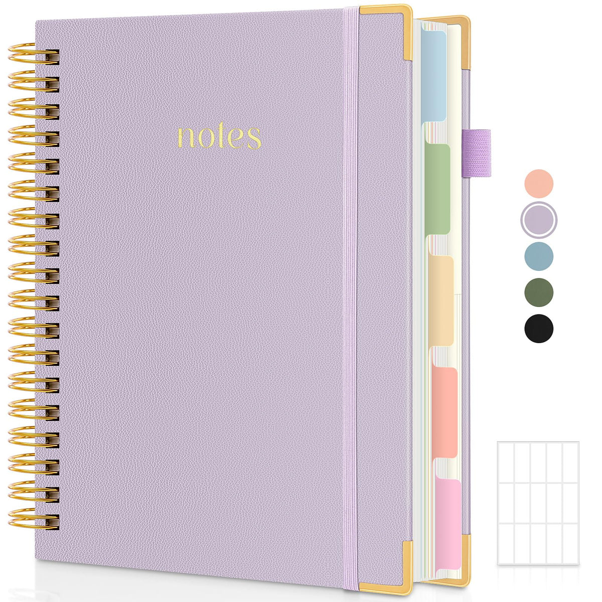 SKYDUE 5 Subject Notebook with Dividers and Tabs, Notebooks for Work